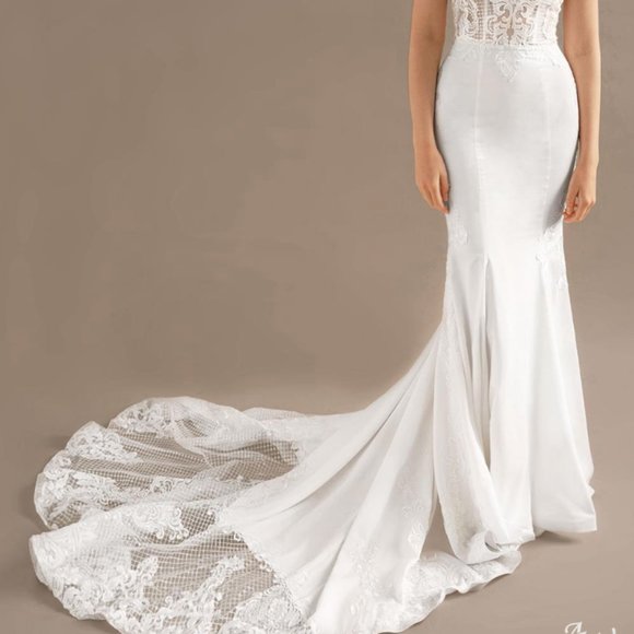 AW ANIAS WEDDING DRESS Bridal Gown Bride Size 16 - Picture 10 of 16